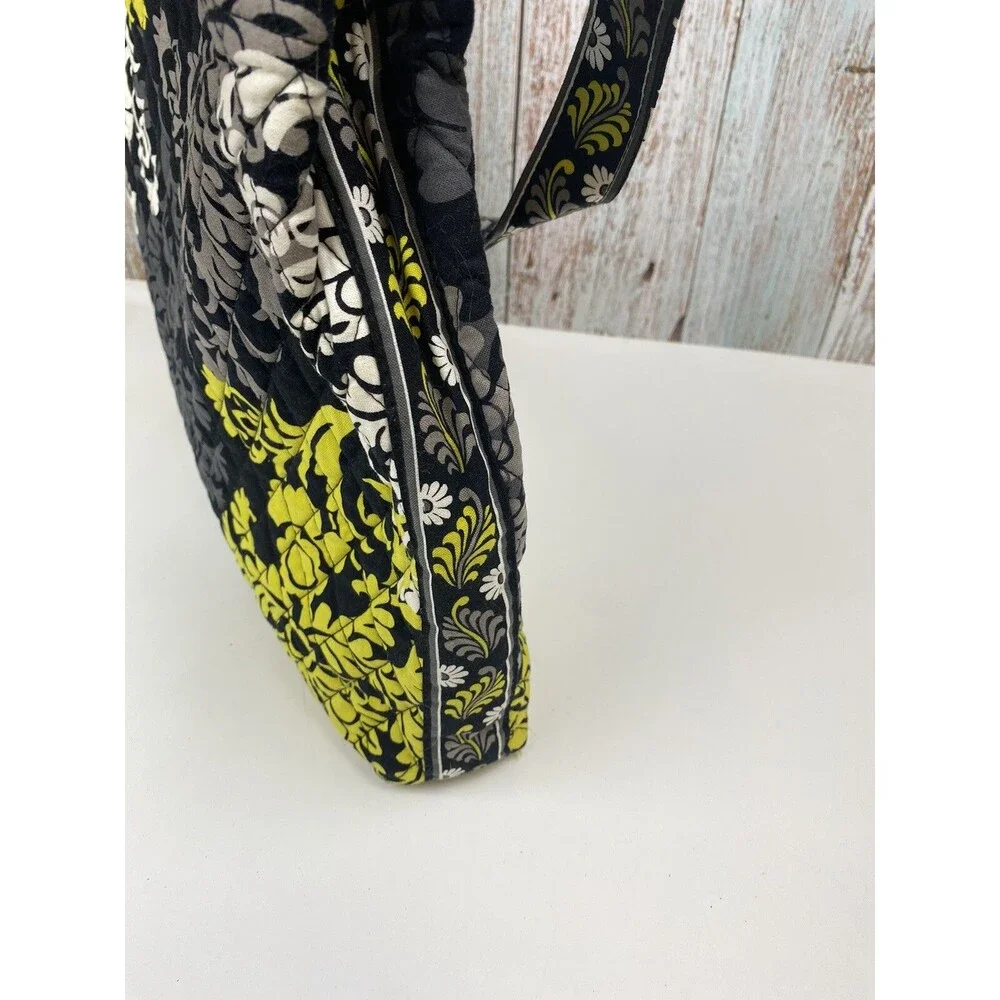 Vera Bradley Baroque Black Yellow White Shoulder Handbag Tote Purse